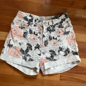 BDG High Waisted Floral Jean Shorts